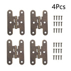 Set of 4 Antique Bronze H-type Hinges for Jewelry Chest Cabinet