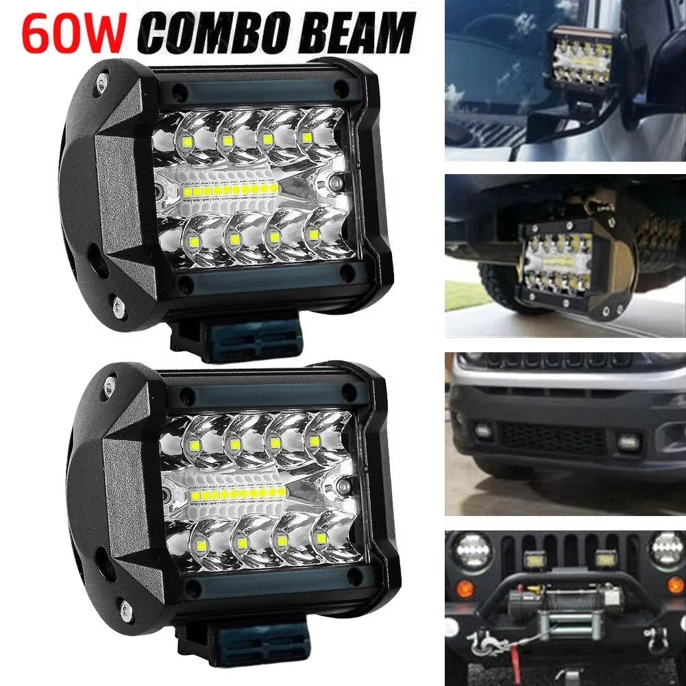 60W LED Work Light Bar for Truck SUV ATV Offroad Vehicle