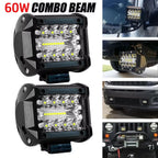 60W LED Work Light Bar for Truck SUV ATV Offroad Vehicle