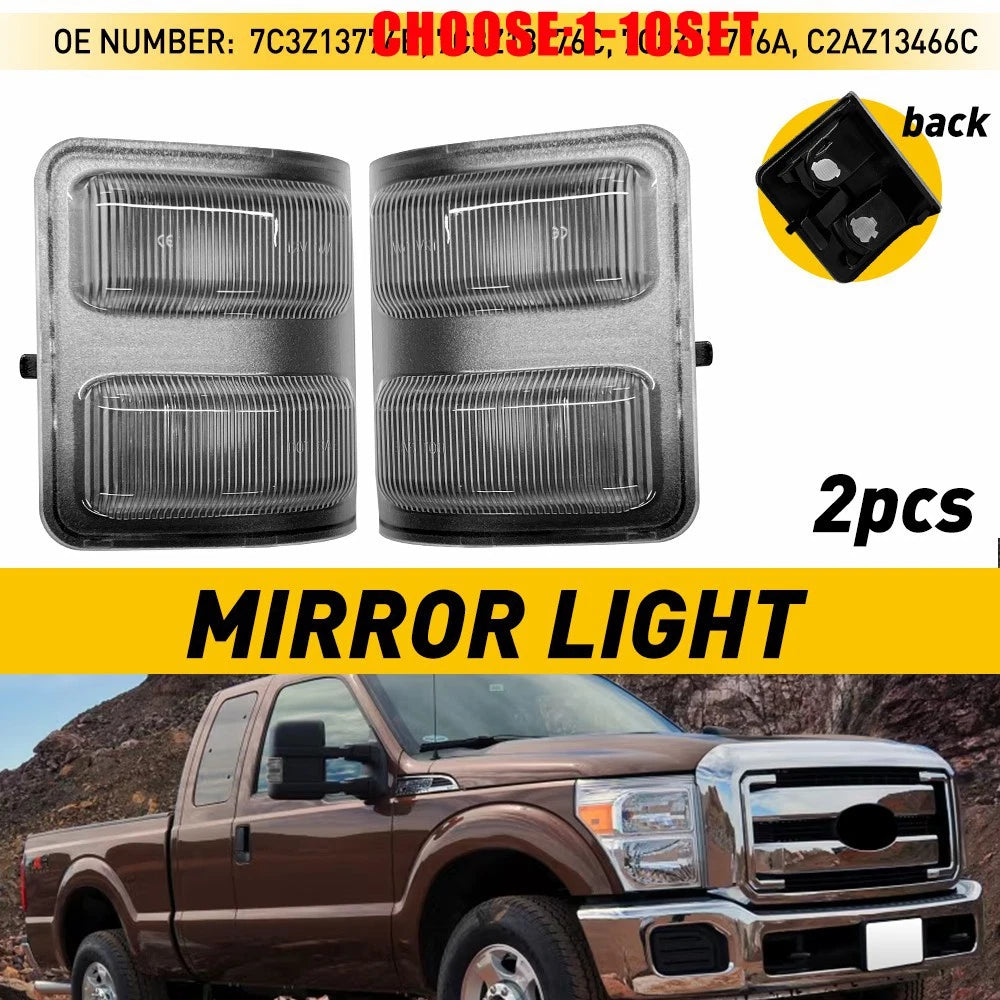 2X LED Side Mirror Marker Lights for Ford F250 F350 Super Duty (2008–2016)
