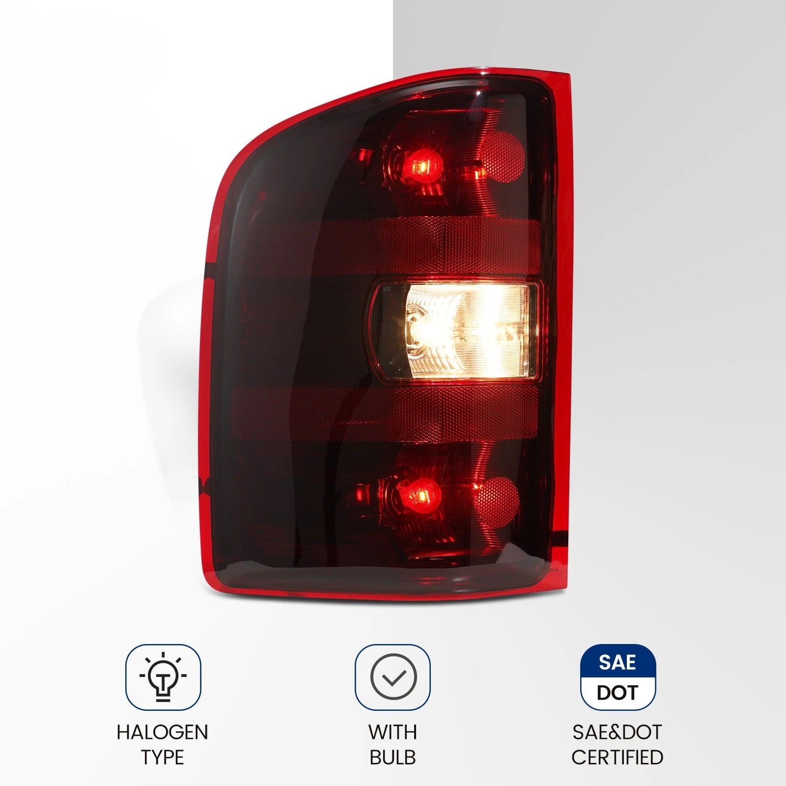 Tail Lights for Chevy Silverado 1500 2500HD 3500HD (2007–2013) Red Black Upgrade