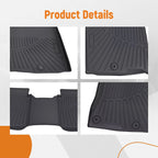 Set of 4 All-Weather Floor Mats for Kia Forte (2019–2024) Black Rubber