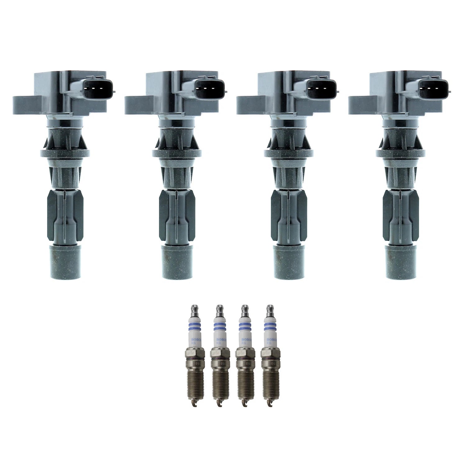 Set of 4 Ignition Coils & Spark Plugs for Mazda 3 6 CX-7 MX-5 Miata (2004–2010)
