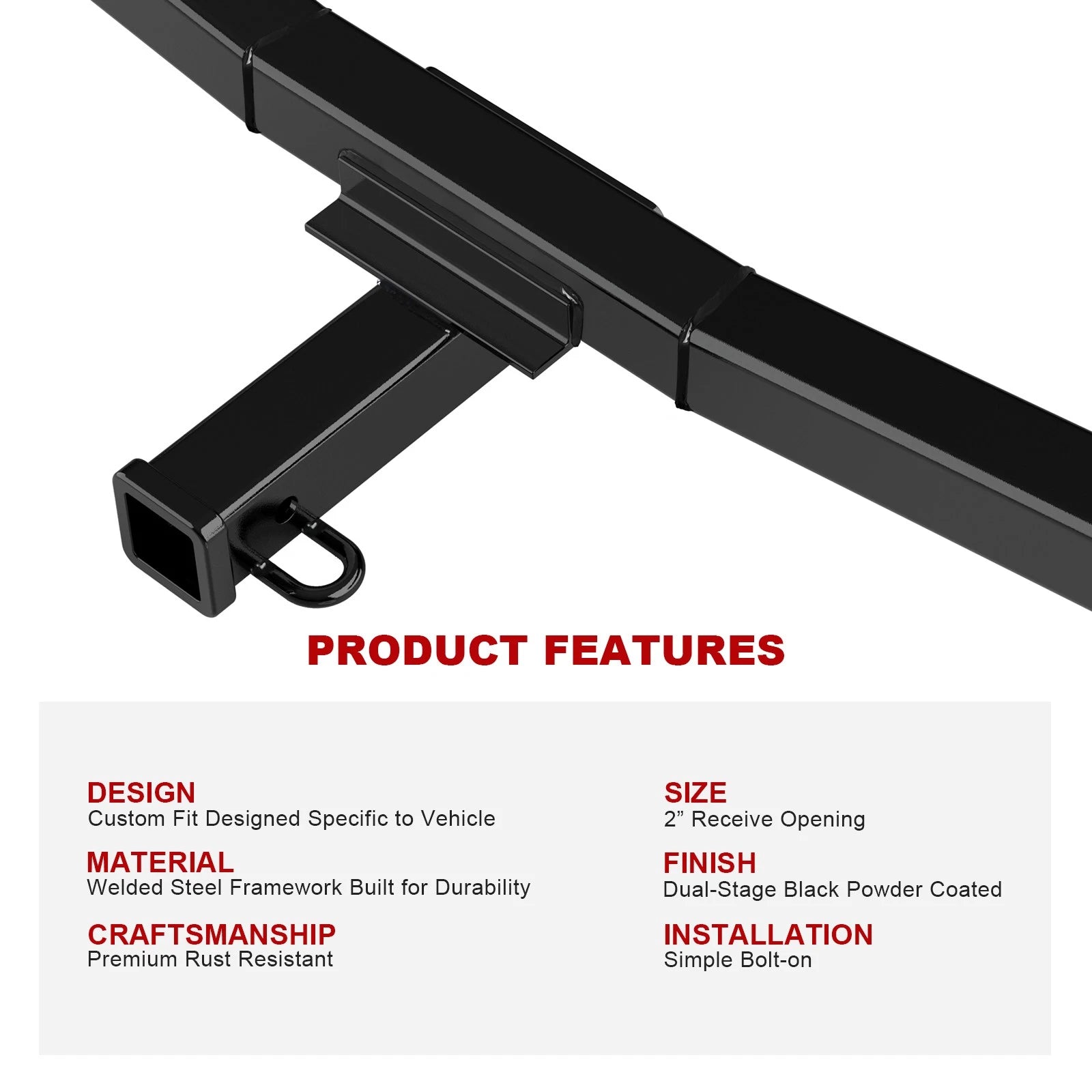 2 Inch Trailer Hitch Receiver for Nissan Rogue (2008-2020)
