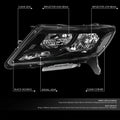 Headlight Assembly Pair for Nissan Pathfinder (2013–2016) Black Housing Clear Lens