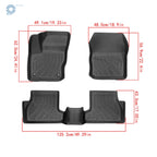 Set of 2 TPE Rubber Cargo Liner Floor Mats for Ford Focus (2012–2018)