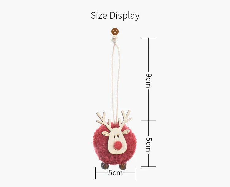 Pom Decoration Pendant for Christmas Tree Adorable Reindeer