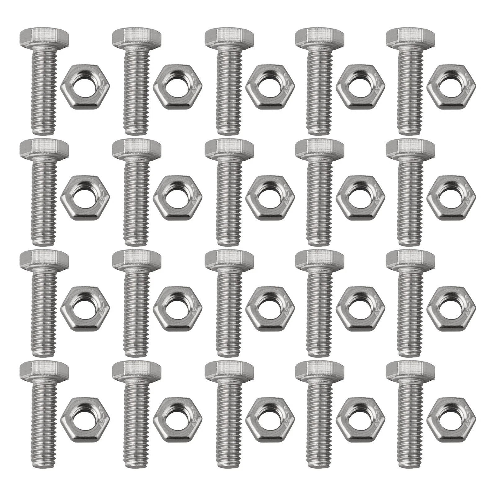 Set of 20 Auger Shear Pins Bolts & Nuts for Snowblowers