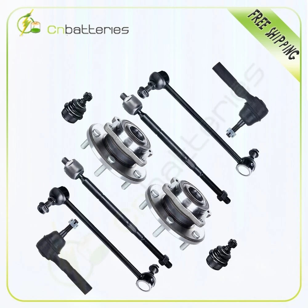 10Pc Front Wheel Bearings Hub Ball Joint Tie Rod Links for Dodge Journey (2009–2020)