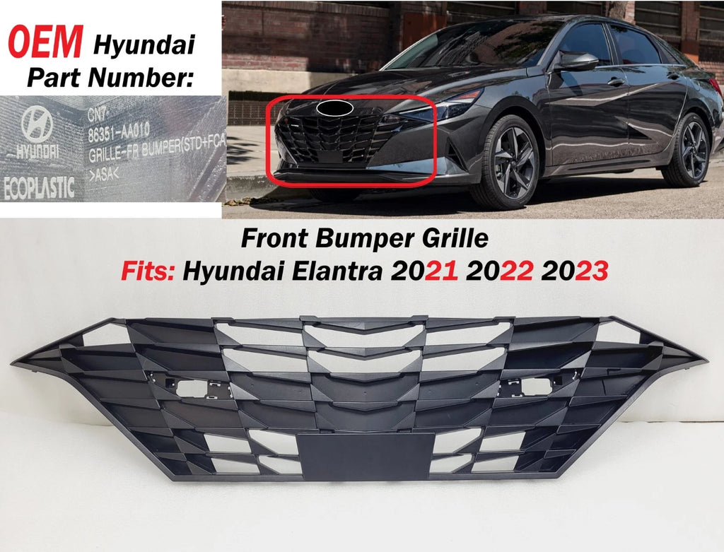Front Bumper Grille for Hyundai Elantra (2021–2023) 86351AA010