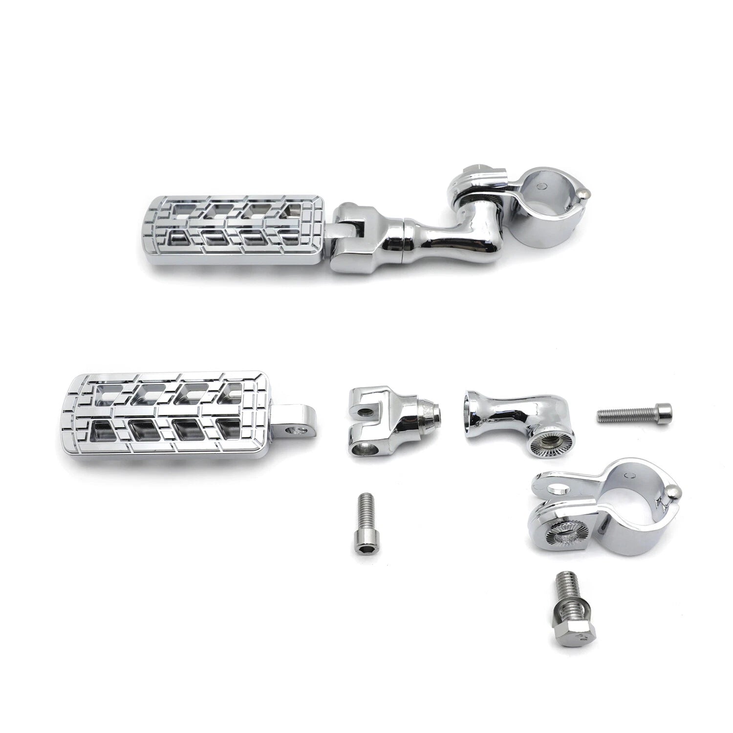 Chrome Dominator CNC FootPeg 1.25" w/ 3" Mounting Bracket for Harley Softail