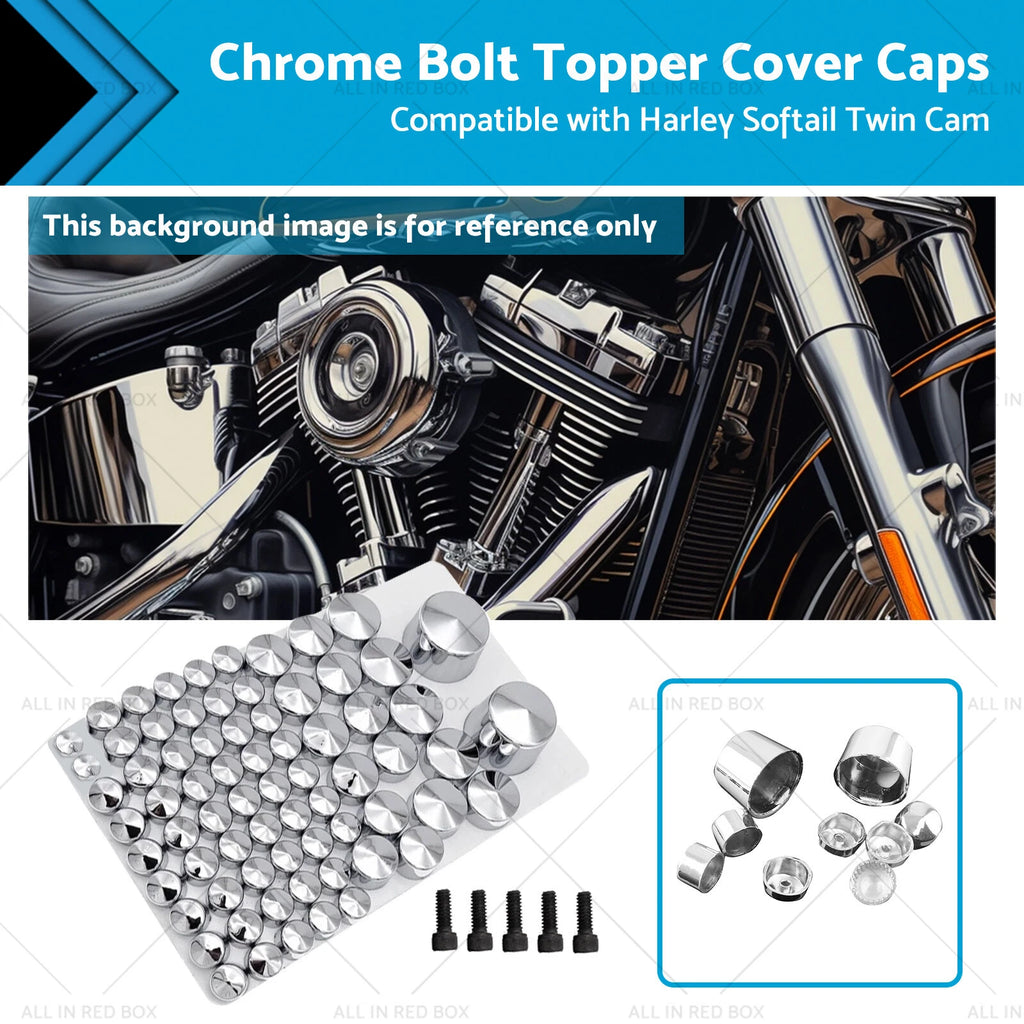Chrome Bolt Topper Cover Caps for Harley Twin Cam Softail (2007–2013)