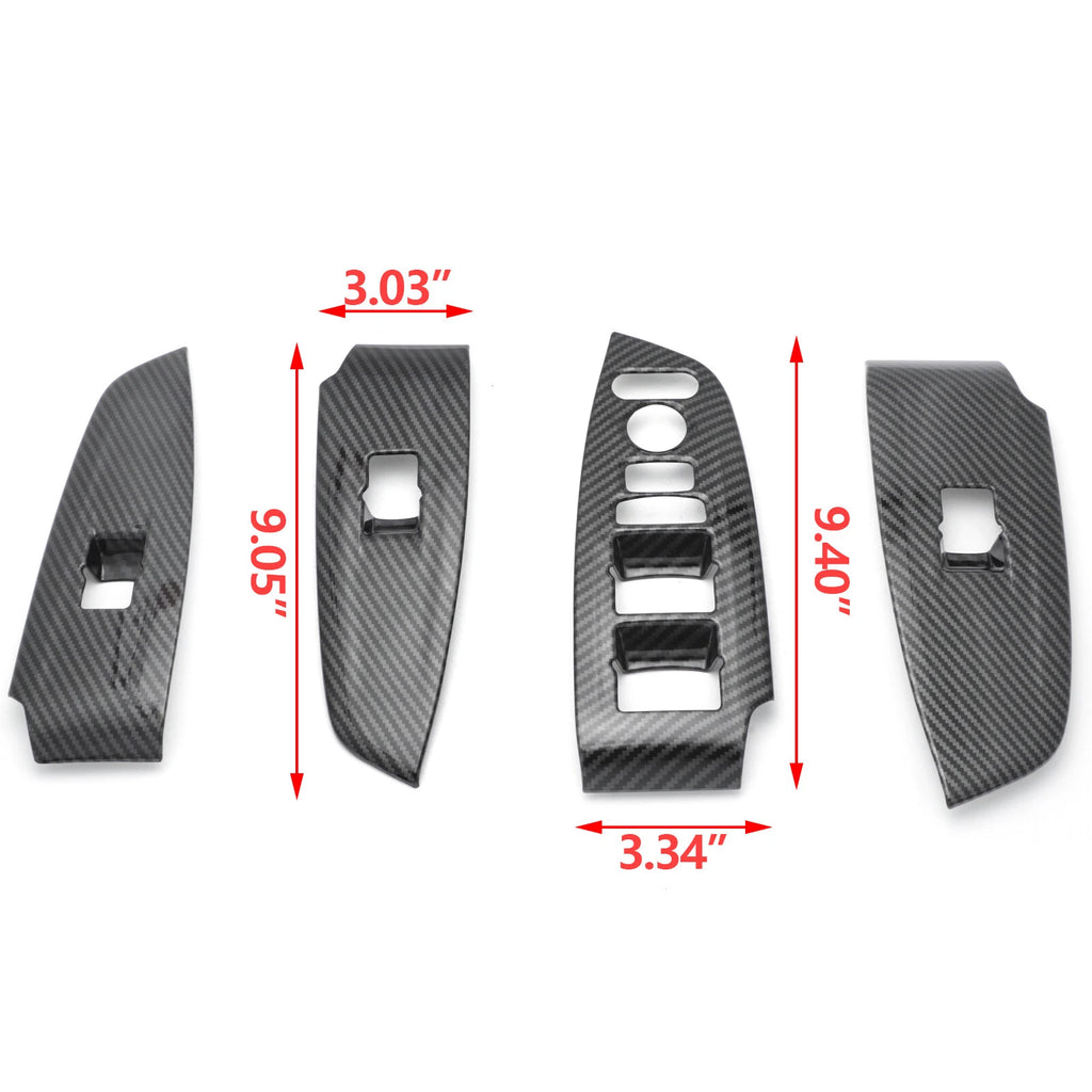 Carbon Fiber Look Inner Window Switch Panel Cover Trim for Honda Accord (2018-2022)