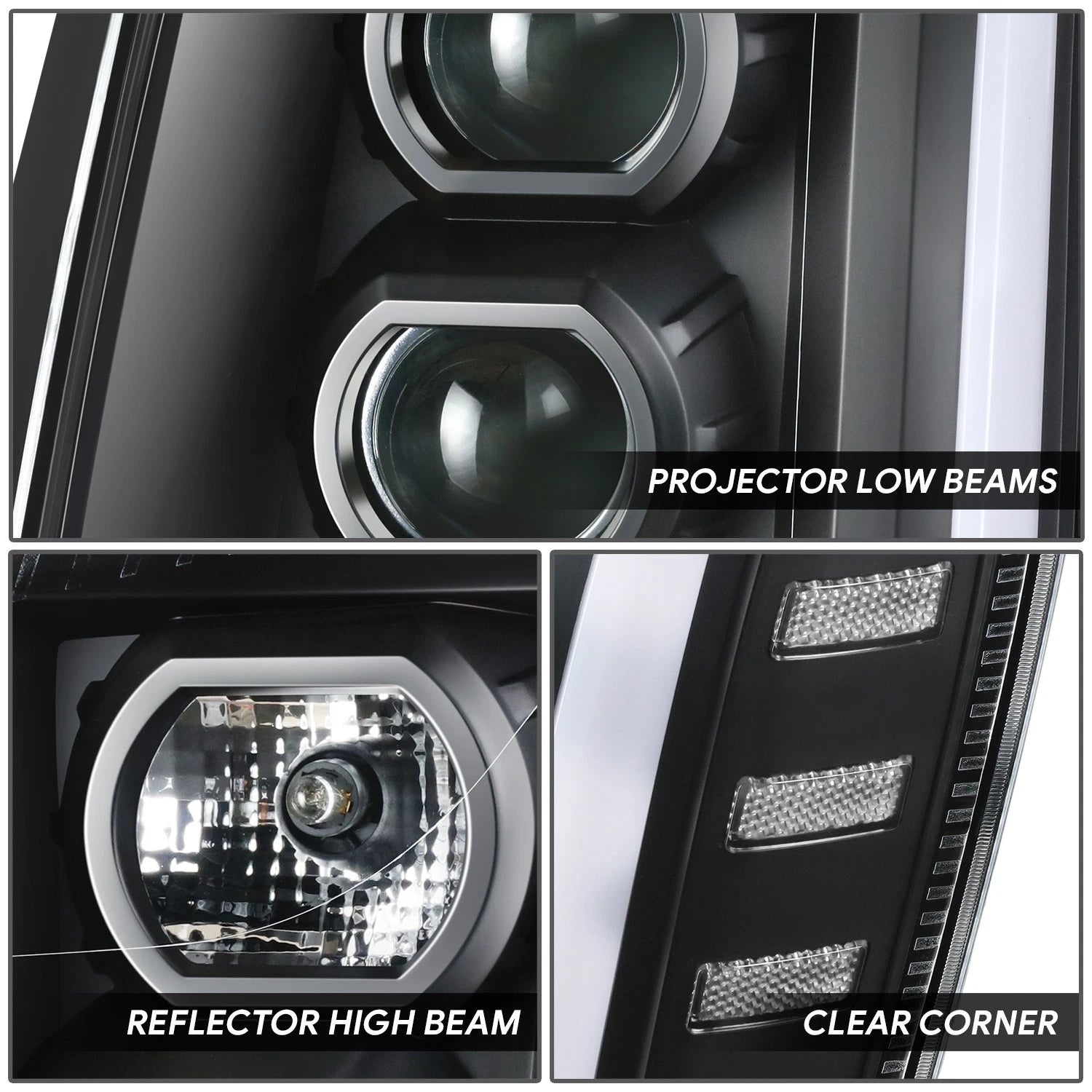 Projector Switchback Headlights for Cadillac Escalade ESV EXT (2007–2013)