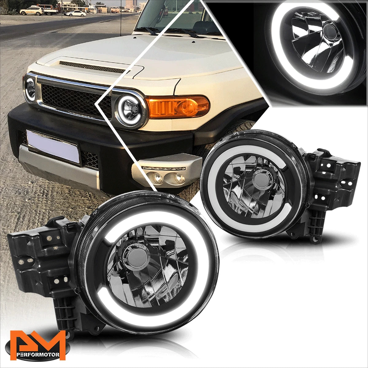 C-Tube LED DRL Bumper Headlight Lamps for FJ Cruiser (2007–2014)