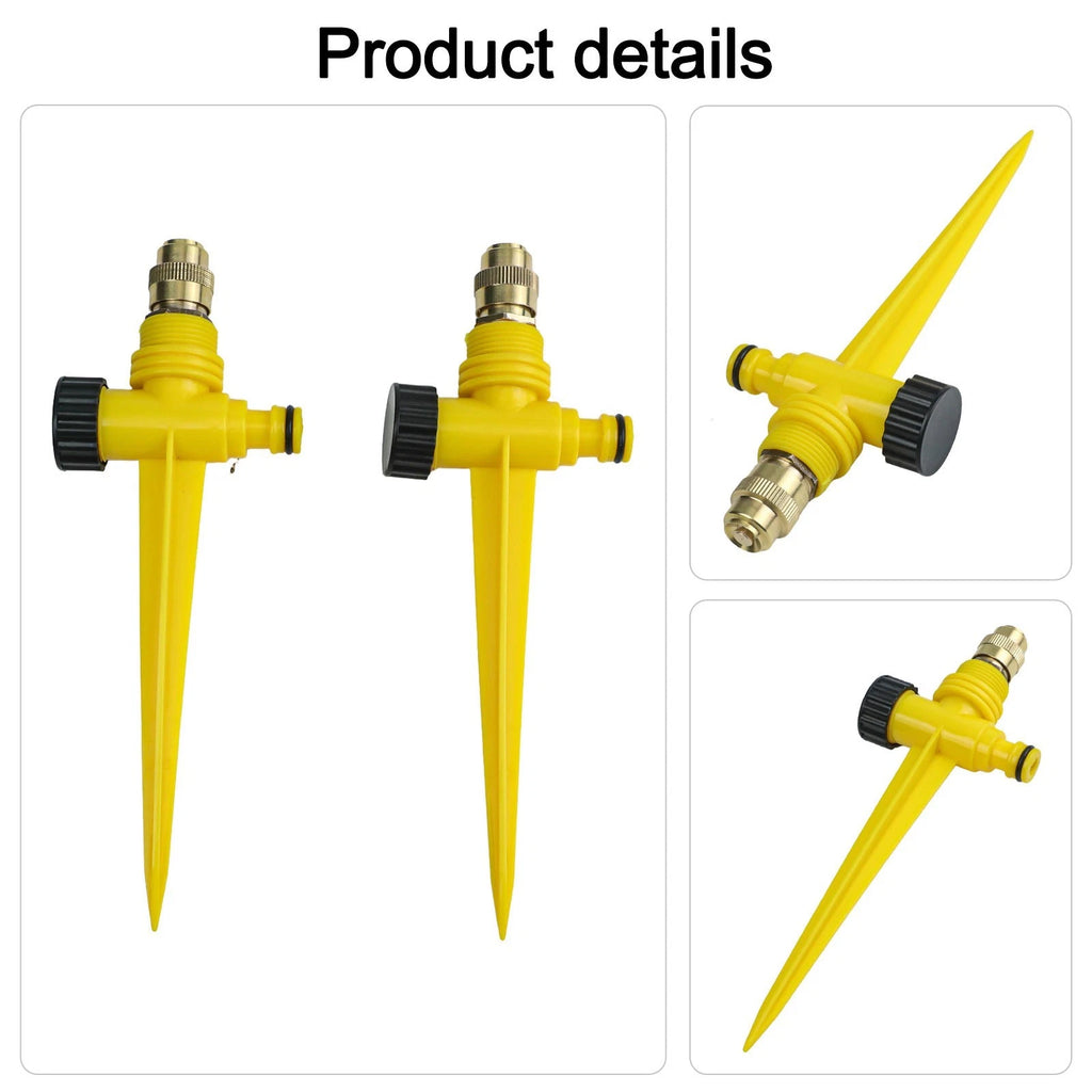 Set of 2 Metal Lawn Sprinklers with Adjustable Heads and Automatic Operation