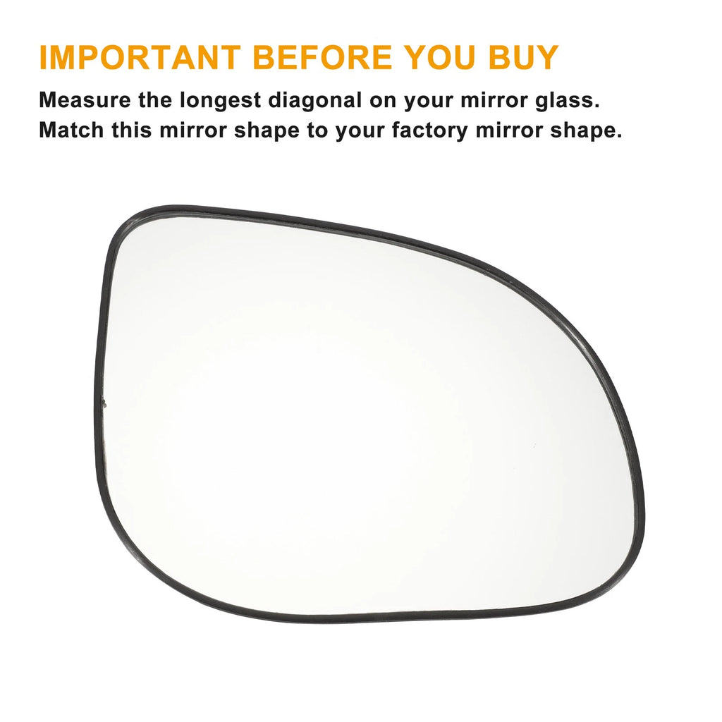 Right Side White Mirror Glass for Hyundai I10 (2011–2013)