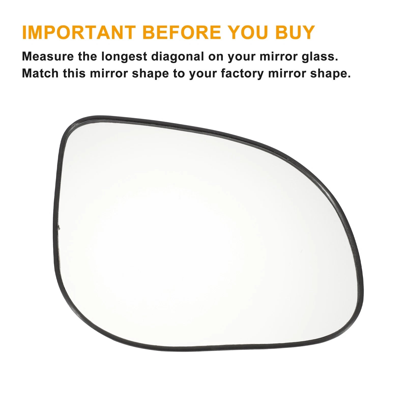 Right Side White Mirror Glass for Hyundai I10 (2011–2013)