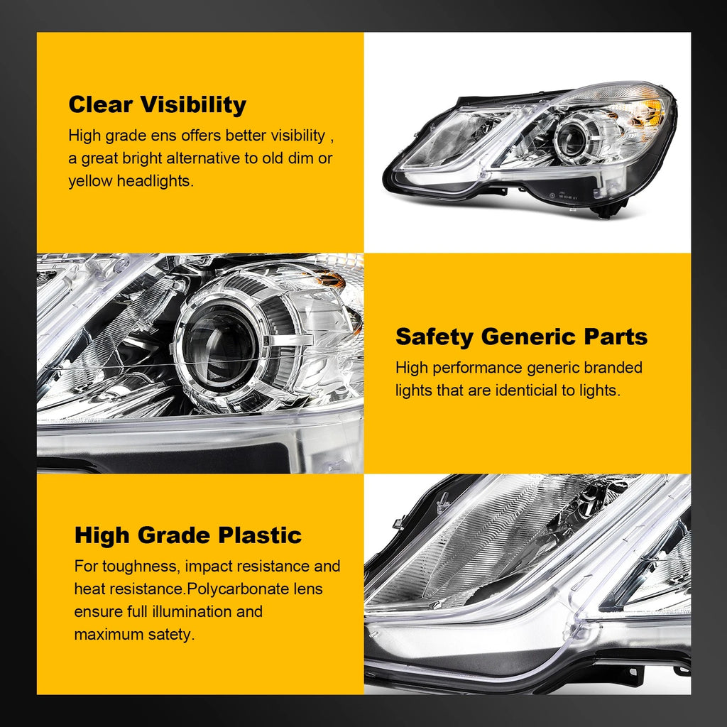 Driver Side Projector Headlight for Mercedes Benz E350 E400 E550 (2010–2013)