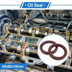 2X Oil Seal Rotary Shaft Seal FKM Rubber 60x80x10mm for [Make Model] 