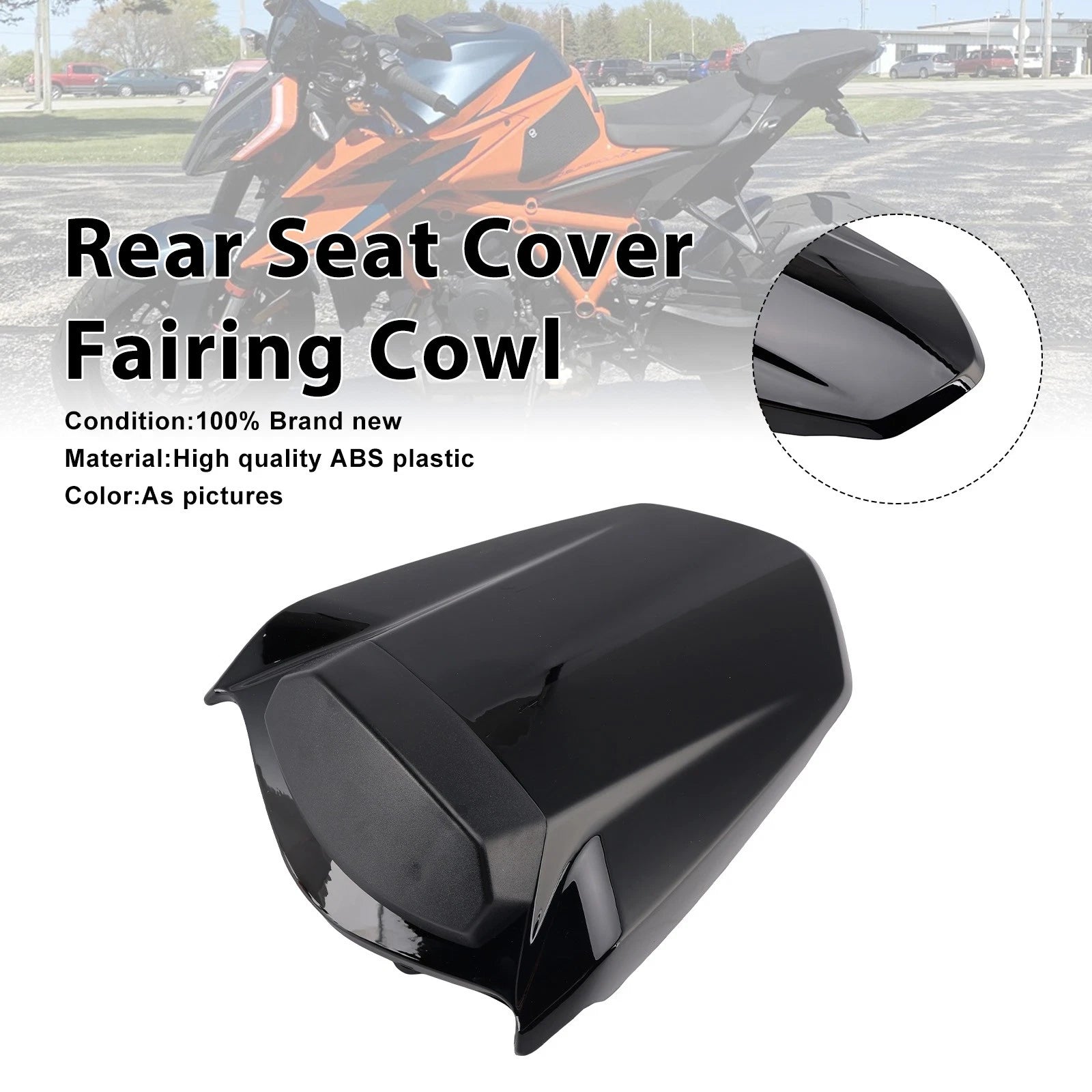 Rear Pillion Seat Cover Fairing Cowl for 1290 Super Duke R (2014–2019) Black