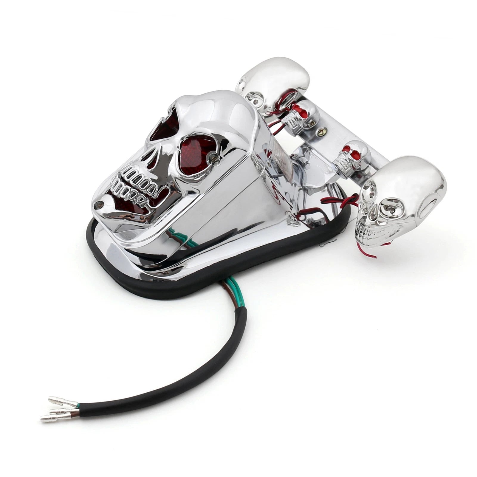 Chrome Motorcycle Skull Turn Signal Tail Light for Touring (Fit 2014–2023)