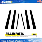 6PCS Gloss Black Window Pillar Post Cover Trim for Lexus LS430 (2001–2006)