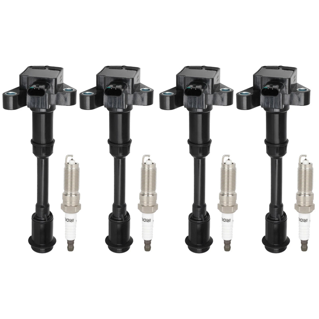 Set of 4 Ignition Coils & Spark Plugs for Ford Fiesta Fusion (2013–2019)