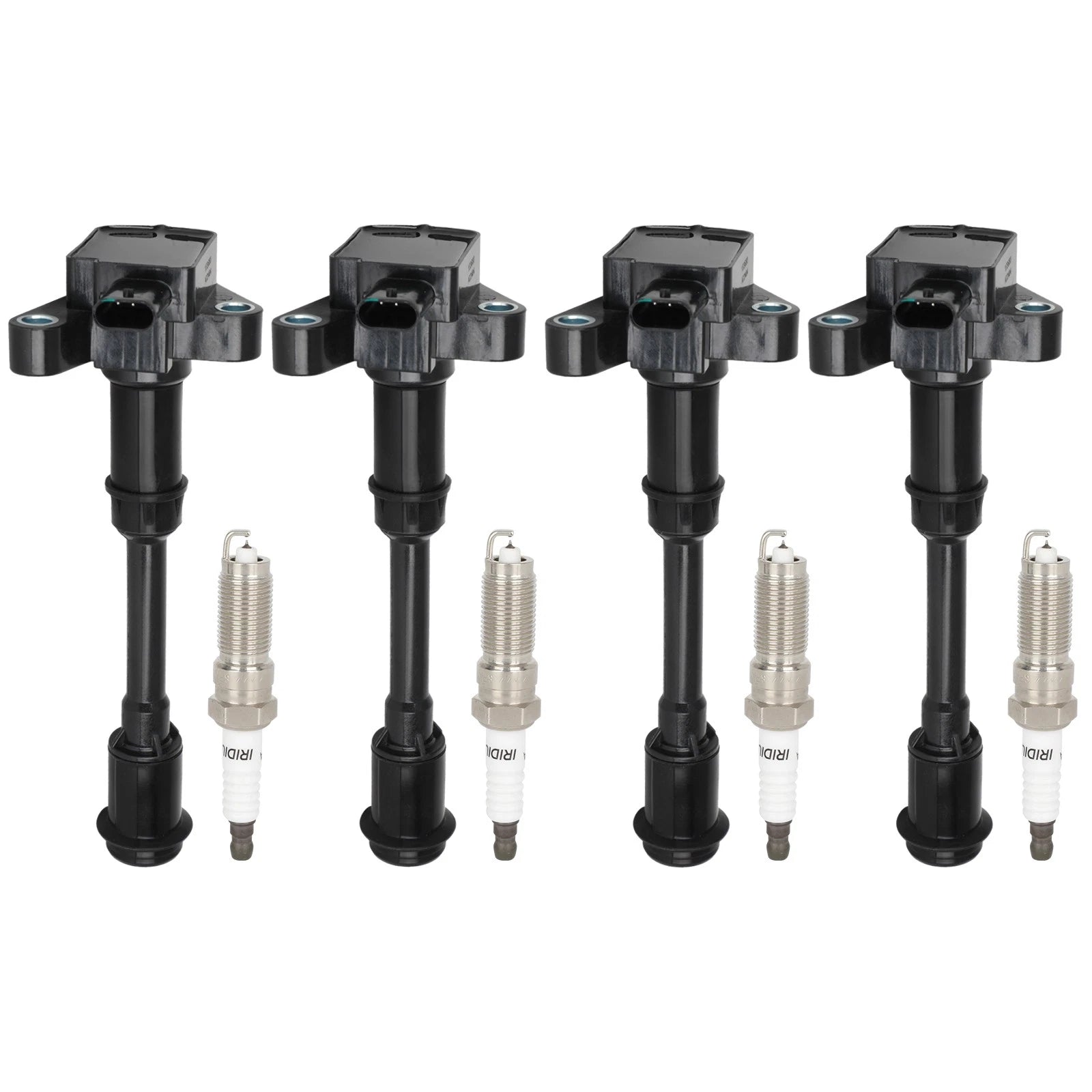 Set of 4 Ignition Coils & Spark Plugs for Ford Fiesta Fusion (2013–2019)