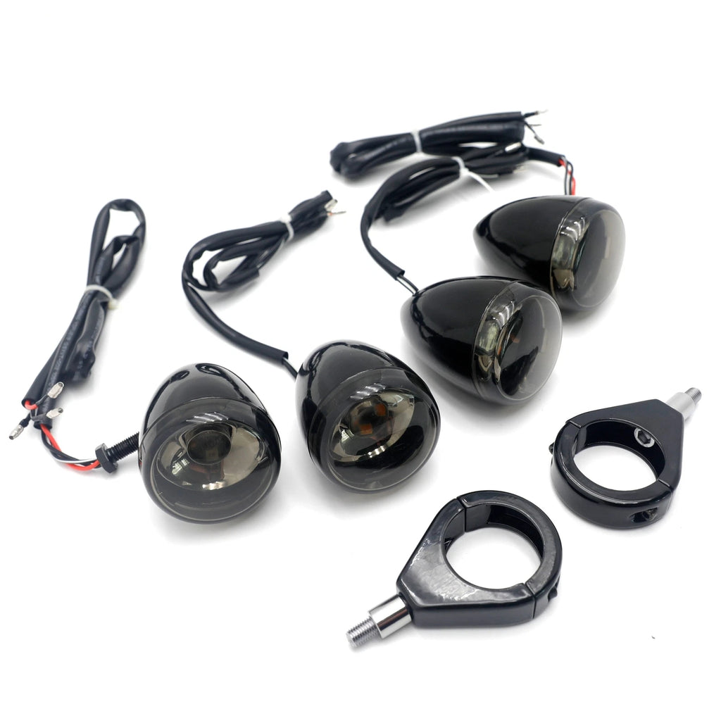 Smoke Lens Turn Signals Kit for Harley Davidson Bullet (41mm)