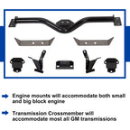 Set of Engine Transmission Mounts for Chevy 210/150 V8 Belair/Nomad (1955–1957)