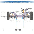 2 x Front Inner Tie Rod End Links for Honda CR-V (2007-2008)