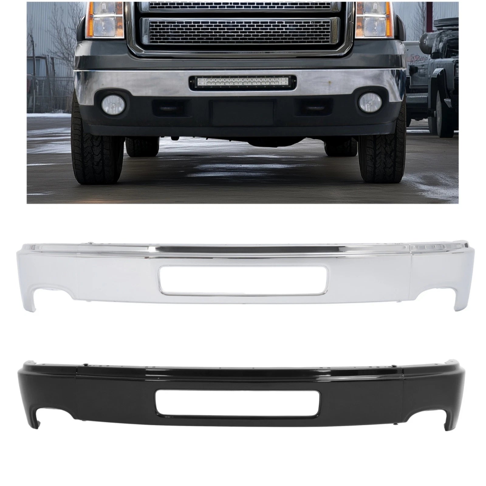 Chrome Front Bumper Face Bar for GMC Sierra 2500HD 3500HD (2011–2014)