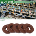Set of 5 Oil Seal Rotary Shaft Seal FKM Rubber 19x42x7mm