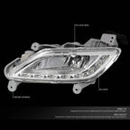 Pair LED DRL Strip Fog Light Lamps for Veloster (2012–2017)