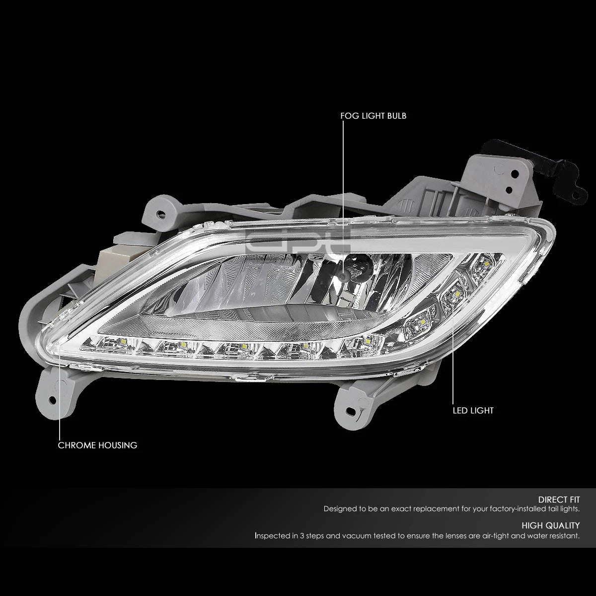 Pair LED DRL Strip Fog Light Lamps for Veloster (2012–2017)