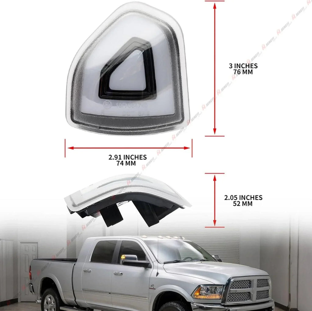 Clear Lens Amber LED Side Mirror Turn Signal Lights for Dodge Ram 1500 2500 3500