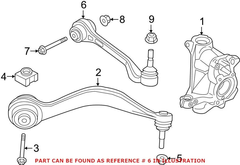 Front Left Rearward Suspension Control Arm for BMW (OEM 31106878593)