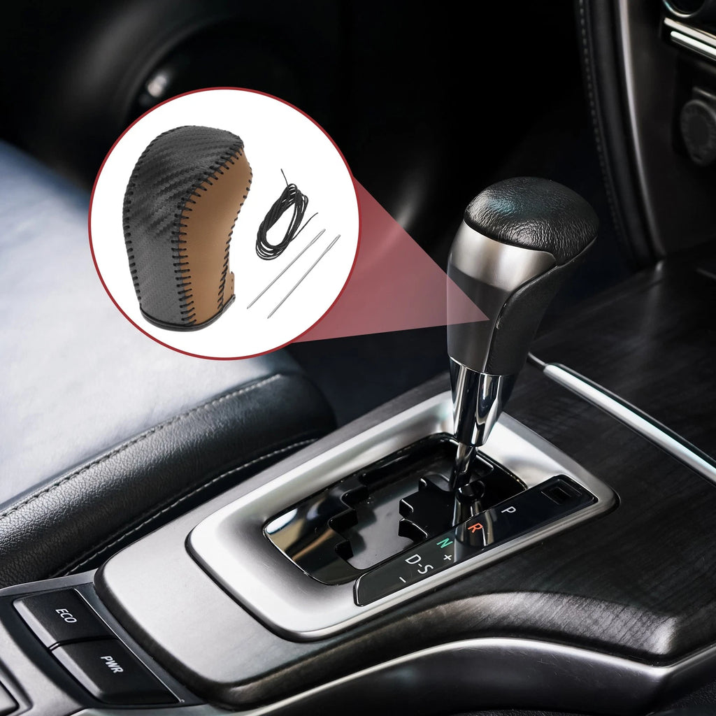1 Pc Gear Shift Knob Cover for Hyundai Tucson (2015–2018) Black Brown
