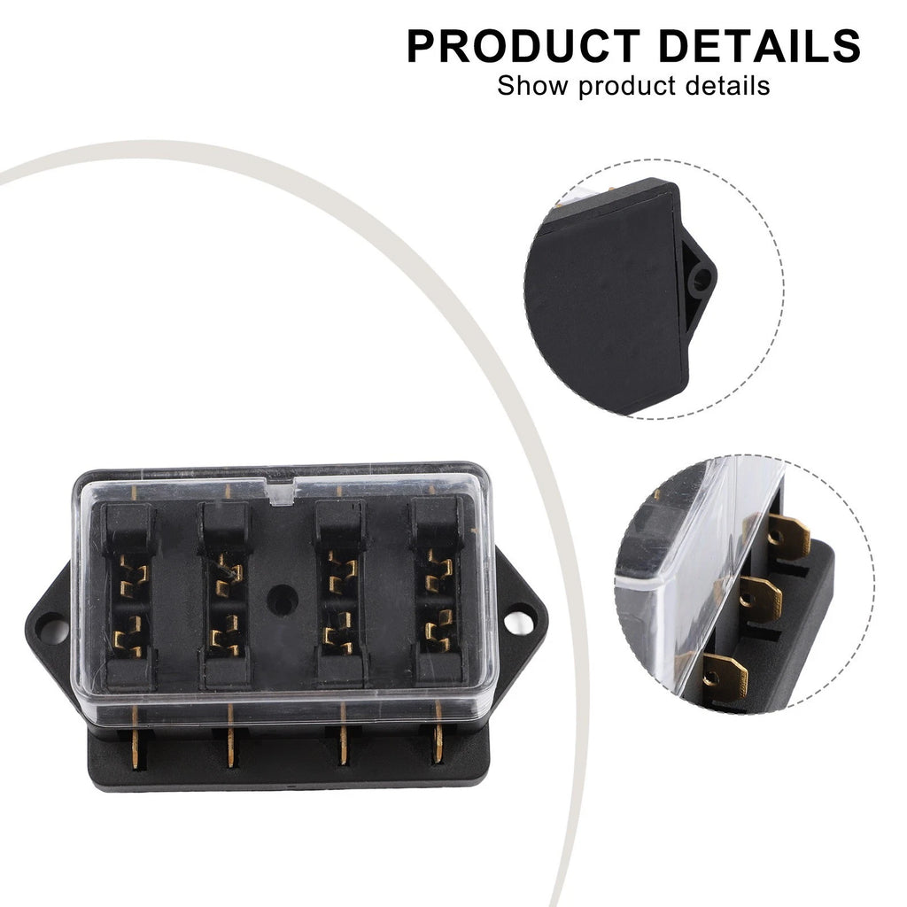 Waterproof Transparent Cover for 4-Way Automotive Fuse Box