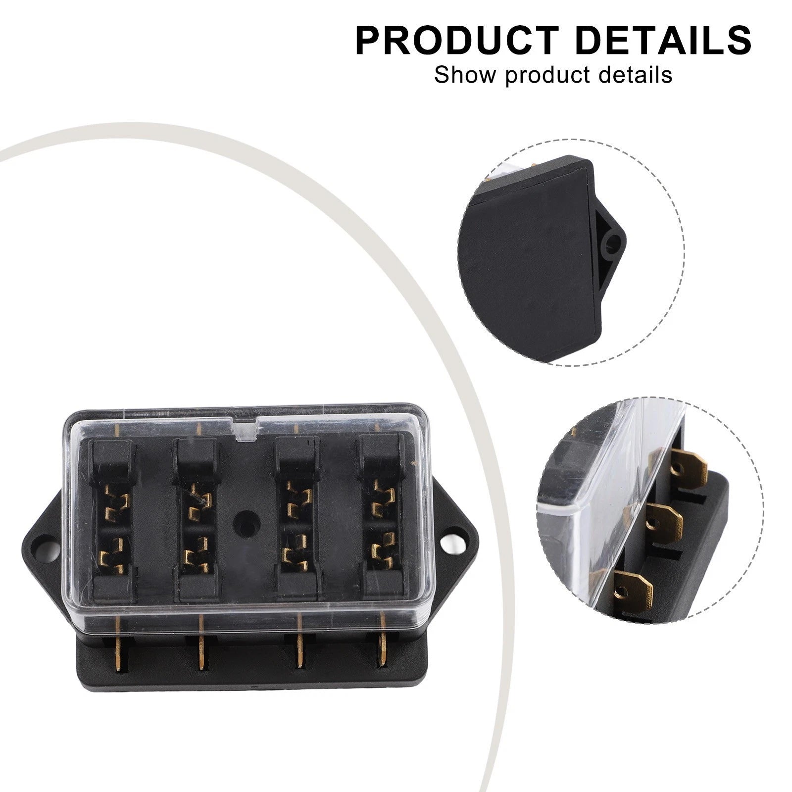 Waterproof Transparent Cover for 4-Way Automotive Fuse Box