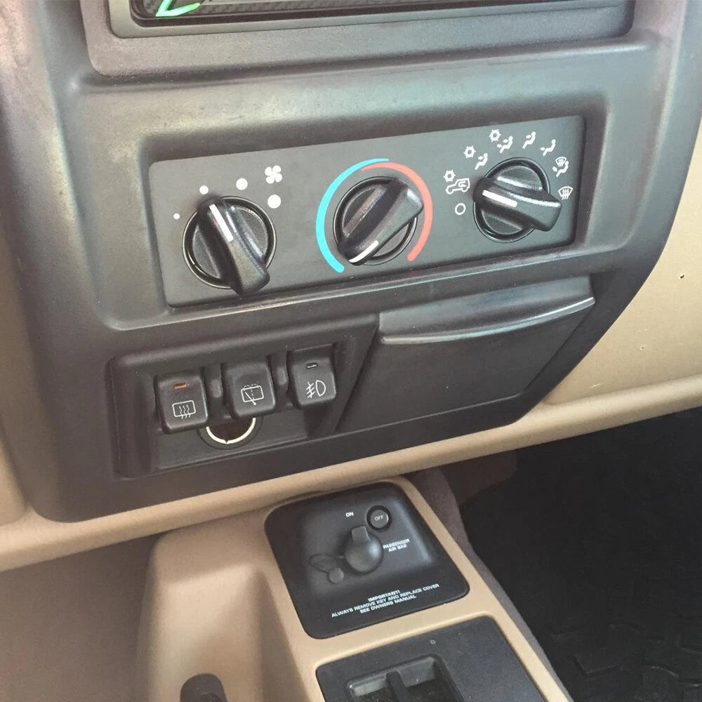 3pc Control Knobs for Jeep Wrangler (1999-2006) HVAC A/C Temperature