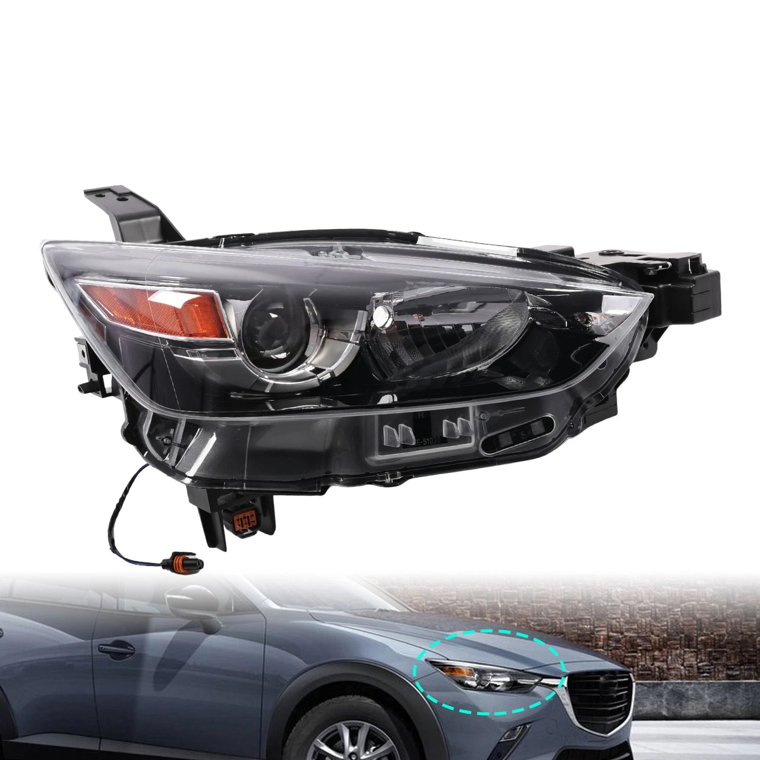 Halogen Headlight for Mazda CX-3 (2016–2022) Right Side