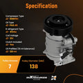 7PK A/C Compressor Assembly for Honda Accord Crosstour 2.4L (2010–2015) 38810R40A01 CO11224C