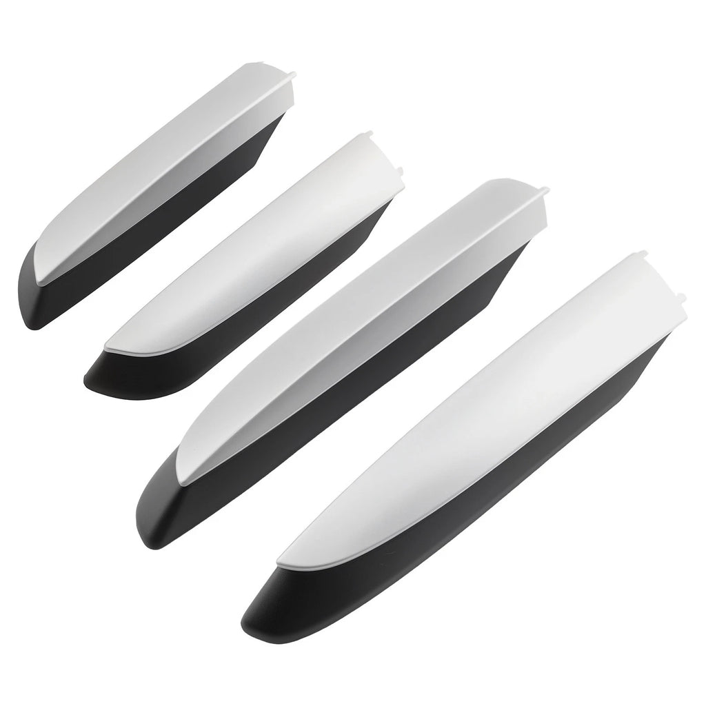 Set of 4 Roof Rail Retrofit Covers for Toyota RAV4 (2013–2018) ABS Black Silver Cap