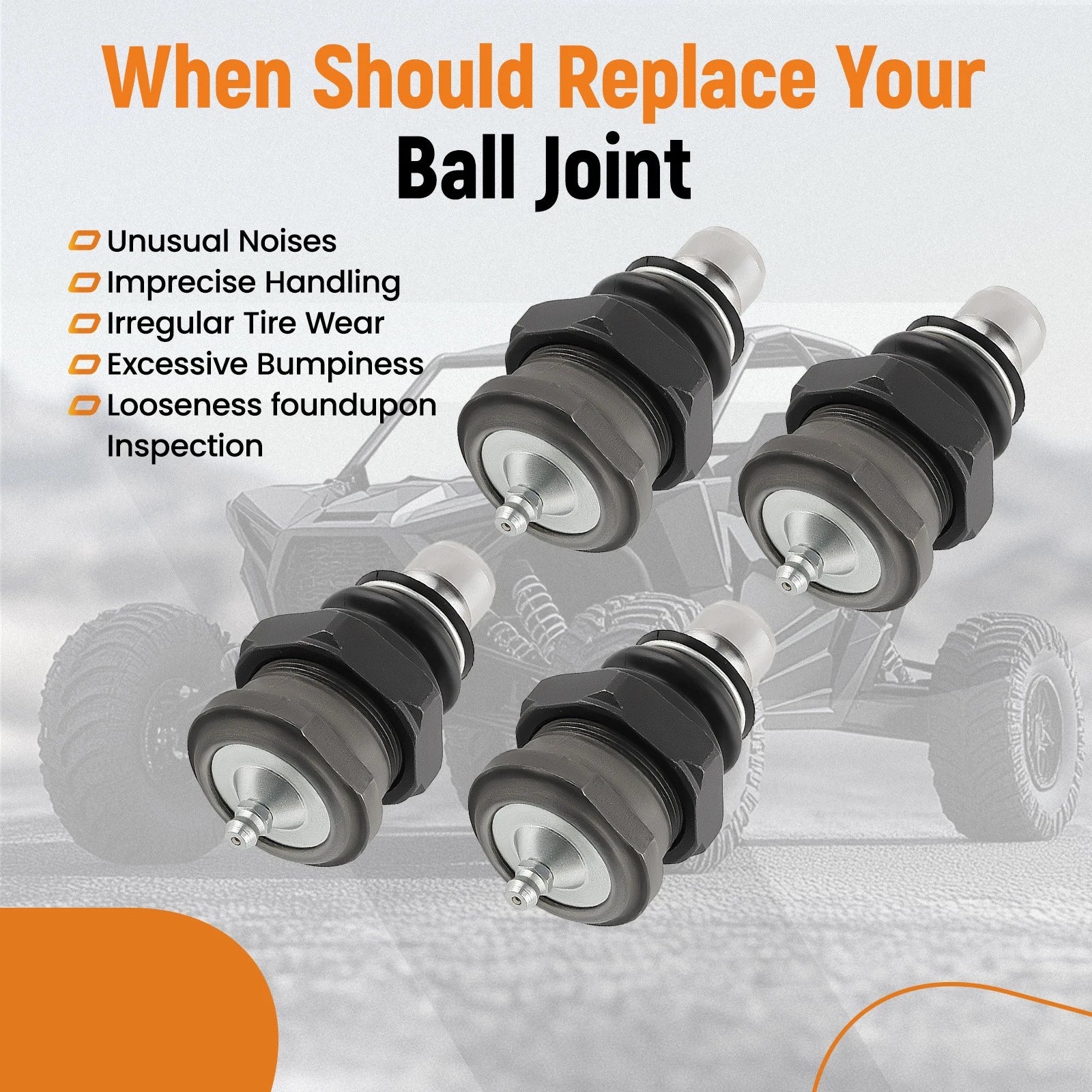 Set of 4 Ball Joints for RZR XP 1000 EPS (2015–2024) KRZRBJ10-PACK