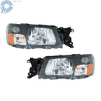 Set of 2 Halogen Headlights for Subaru Forester (2003–2004) Black Housing