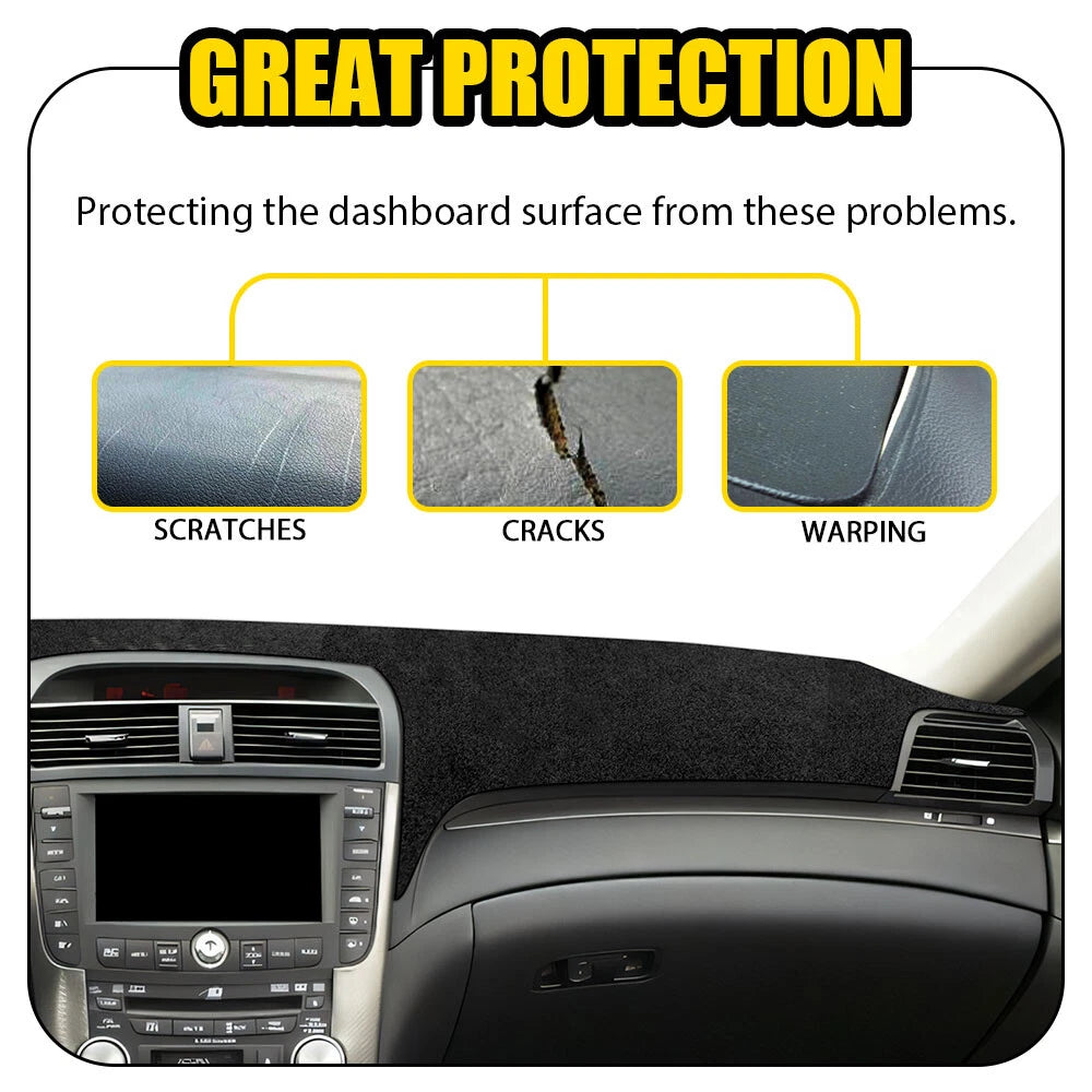 Dashboard Pad Carpet Dash Cover Mat for Acura TL (2004–2008) Black