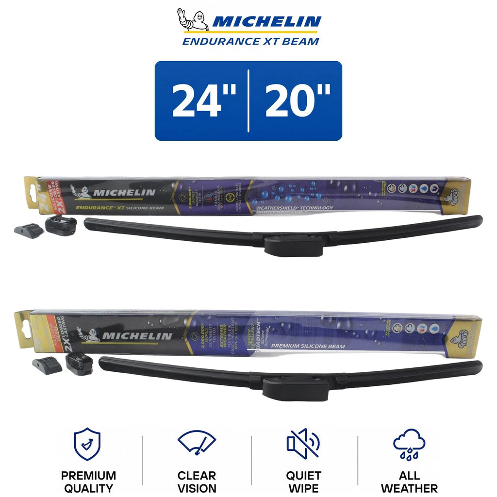Set of 2 Michelin Endurance XT Beam Wiper Blades for Lexus ES330 (2004–2006)