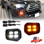 2X DRL LED Fog Lights for Toyota Tacoma (2016–2023) Amber Turn Signal